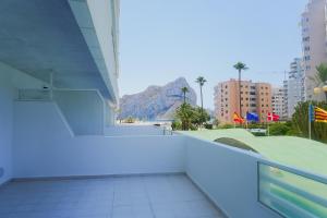 a view of a mountain from a building at AR Roca Esmeralda & SPA Hotel in Calpe