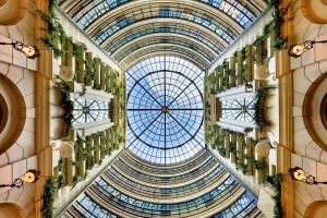 a view of a building with a glass ceiling at Paris Marriott Champs Elysees Hotel in Paris