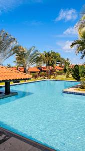 a large swimming pool with palm trees in the background at HOTEL IBIZA CUMBUCO in Cumbuco