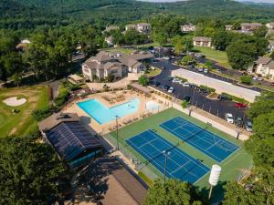 an aerial view of a tennis court with two courts at Top Notch - Condo for 6 in Branson