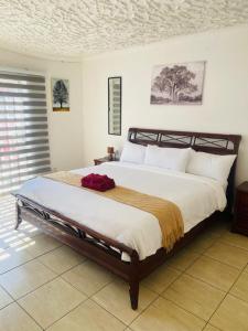 a bedroom with a large bed in a room at Royal Inn Boutique Lodge in Gaborone