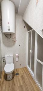a bathroom with a toilet and a walk in shower at La casa de curro in Arcos de la Frontera +13 photos