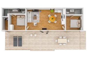 a rendering of a floor plan of a house at Forest Cube 4 persons #706 in Maasbree