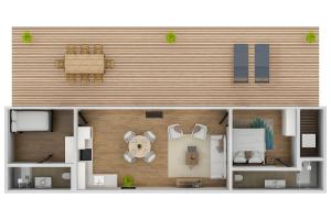 a floor plan of a house with a bedroom at Forest Cube 5 persons #702 in Maasbree