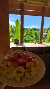 a plate of food on top of a table at Hostel La Ballena Backpacker in Las Galeras