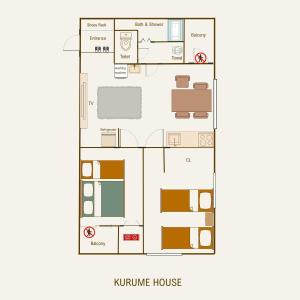 a floor plan of a furniture house at New コスパ重視セール開催中!久留米駅徒歩5分コンビニ1分!ファミリー 友人快適!キッズエリア大好評 in Kurume