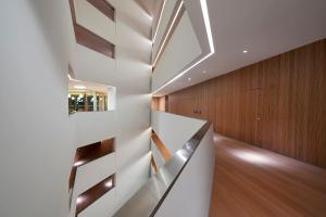 a staircase in a house with a skylight at Meliá Palma Bay in Palma de Mallorca