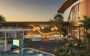 an exterior rendering of a house with a swimming pool at Solea Azure Resort Panglao in Bingag