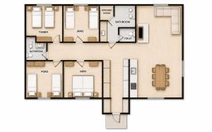 a picture of a floor plan of a house at ELK Aurora Lodge in Kakslauttanen