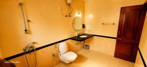 a bathroom with a toilet and a sink at Asif 3 bedroom luxury villa with swimming pool and kitchen in Nagoa-Bardez +13 photos