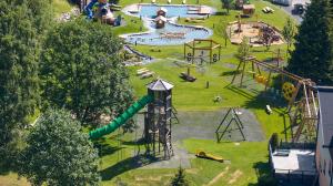 an aerial view of a playground with a water park at Ferienwohnung Loitfelder-Pang in Saalbach-Hinterglemm