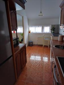 a kitchen with a sink and a counter top at Campana Apartment - Szigetvár in Szigetvár