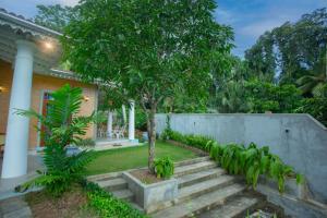a house with a tree and stairs in the yard at Legato House in Talpe