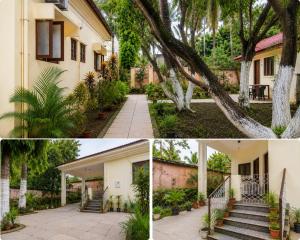 a collage of photos of a house and a tree at Goan Villa Anjuna Beach in Anjuna