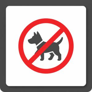 a sign with a dog in a red prohibitory sign at Penthouse in Kohila in Kohila