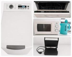 a collage of four pictures of kitchen appliances at Manda Gradac in Gradac +17 photos