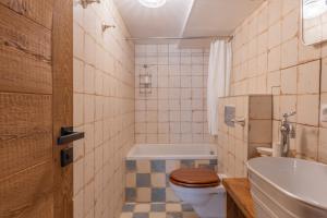 a bathroom with a toilet and a sink at Les Évouettes Châtel village in Châtel +16 photos