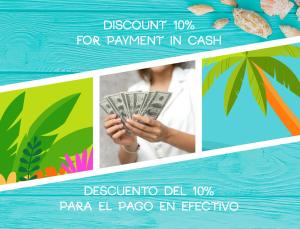 a collage of photos with a woman holding money at Tropicana Sol Caribe Beach Pool STUDIOS Los Corales Bavaro WiFi PARKING &SPA in Punta Cana