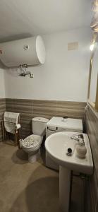 a bathroom with a toilet and a sink at Alojamiento el camarín in Baños de la Encina +55 photos