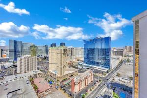 an aerial view of a city with tall buildings at Luma Vera Penthouse Sanctuary Strip Views in Las Vegas