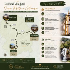 a brochure for a resort with a map of attractions at Ville Real Hotel in Santo Antônio do Leite