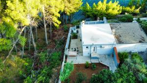 an aerial view of a white house in the woods at Villa Aki in Posedarje