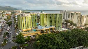 an aerial view of a city with buildings at Crystalbrook Bailey in Cairns
