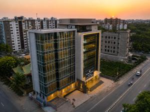 an overhead view of a building in a city at Hotel Royal Rituals in Surat