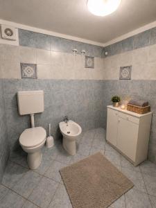 a bathroom with a toilet and a bidet at Maso Patrizia - Rifugio caldo tra le vette in Pieve Tesino +17 photos