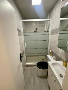 a bathroom with a shower and a toilet and a sink at Welcome to Star Vars! in Vars +16 photos