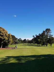 a person is playing on a green golf course at Penguin Beach House in Penguin