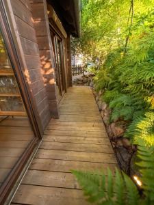 a wooden walkway leading to a house at Stausee-Haus in Neumühle