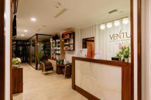 a view of a salon with a counter and chairs at Hotel Ventus Natural & Medical Spa in Gołdap +78 photos