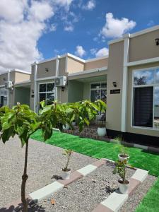 a house with two plants in front of it at VC Heritage Residences in Dodoma