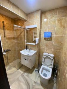 a bathroom with a toilet and a sink at Ena Suites in Çaykara +18 photos