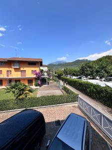 a view of a building from the top of a car at Lago Blu in Riva del Garda
