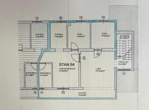a drawing of a plan of a building at Sea View Apartments in Grebaštica