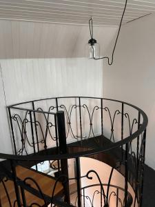 a metal table in a room with a ceiling at Villa With Three Bedrooms in Vemb
