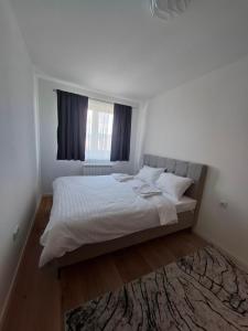a bedroom with a bed and a window at Apartman THE VIEW in Vranješ