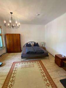 a bedroom with a bed and a rug on the floor at Bavaria One in Cincu