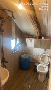 a bathroom with a toilet and a sink at Guest house sofia in Gomi