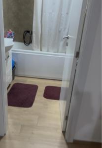 a bathroom with a tub and a sink and a shower at Stan na dan Ub in Ub