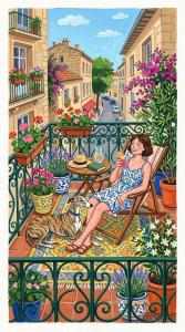 a woman sitting in a chair next to a cat at Green Village in Grigolaantkari