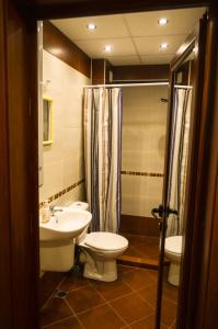 サンダンスキにあるMain Street Apartmentのバスルーム(洗面台、トイレ、シャワー付)