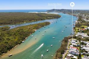 an aerial view of the allegheny river at Tranquil & Modern Riverside Getaway in Noosaville