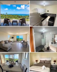 a collage of pictures of a living room and a kitchen at Rico Puerto magic spot east in Cabrera