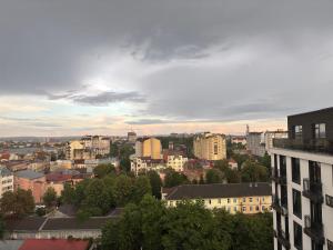 a view of a city skyline with buildings at Bavaro apartments 8 in Ivano-Frankivsk