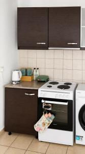 a kitchen with a white stove and a dishwasher at Traditional House in Laerma in Láerma +19 photos