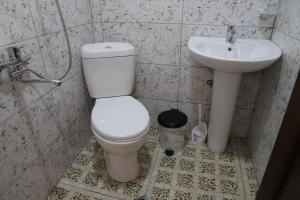 a bathroom with a toilet and a sink at Hotel - Old Ushguli in Ushguli