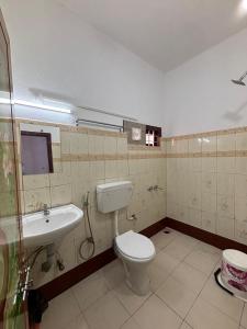 a bathroom with a toilet and a sink at Homestay INN in Anachal